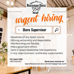 STORE SUPERVISOR | PostAds PH