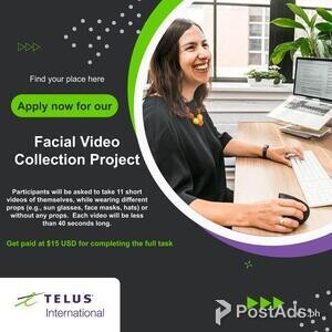 Part-Time REMOTE | Facial Video Data Collection Project! | PostAds PH