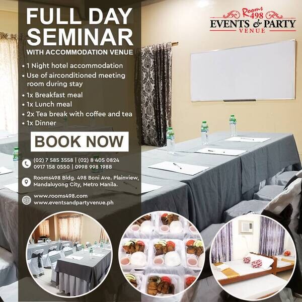 Full-day Seminar Package – Rooms498