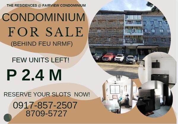 CONDOMINIUM STUDIO TYPE FOR SALE NEAR AT FEU NRMF Q.C!