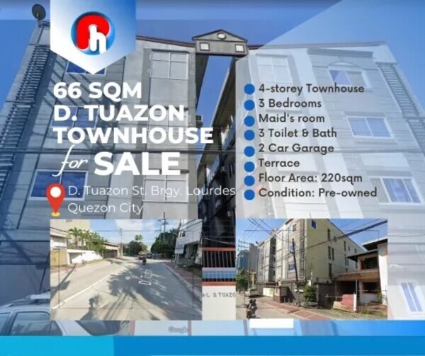 Quezon City Townhouse For Sale 4-BR D. Tuazon near Santa Mesa Heights
