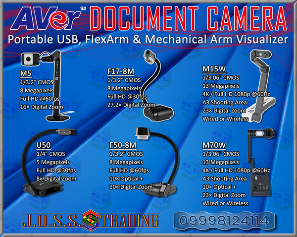 AVERVISION DOCUMENT CAMERA | PORTABLE USB FLEXARM MECHANICAL ARM VISUALIZER