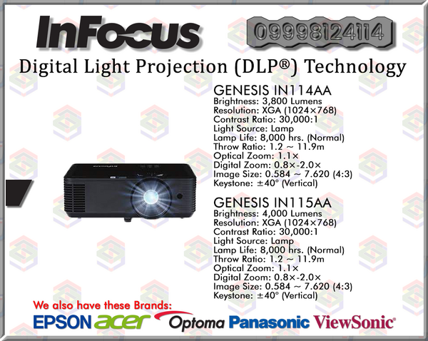 INFOCUS PROJECTOR | GENESIS IN114AA-IN115AA DLP Projector
