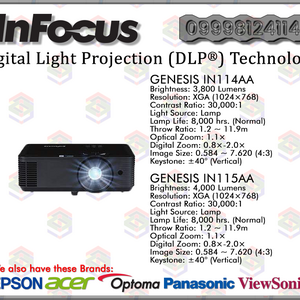 INFOCUS PROJECTOR | GENESIS IN114AA-IN115AA DLP Projector | PostAds PH