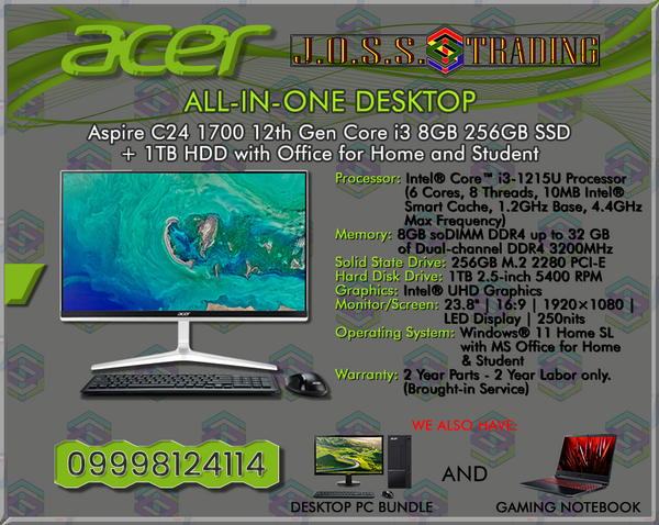 ACER ALL-IN-ONE-DESKTOP-PC | ASPIRE C24 1700 12TH GEN CORE I3