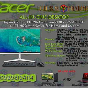 ACER ALL-IN-ONE-DESKTOP-PC | ASPIRE C24 1700 12TH GEN CORE I3 | PostAds PH