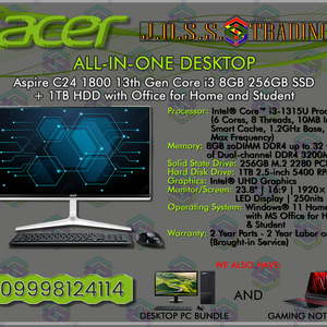 ACER ALL-IN-ONE-DESKTOP-PC | ASPIRE C24 1800 13TH GEN I3 | PostAds PH