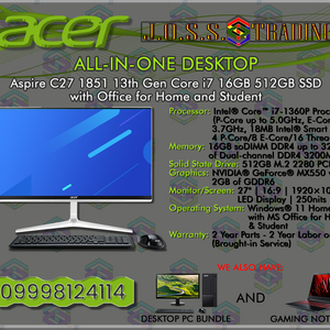 ACER ALL-IN-ONE-DESKTOP-PC | ASPIRE C27 1851 13TH GEN CORE I7 | PostAds PH