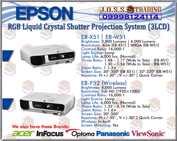 EPSON PROJECTOR | EB-X51 / EB-W51 / EB-FH52