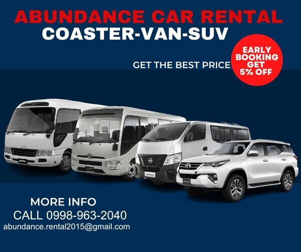 RENT A CAR SERVICE! AVAIL OUR PROMO THIS HOLIDAY SEASON! 