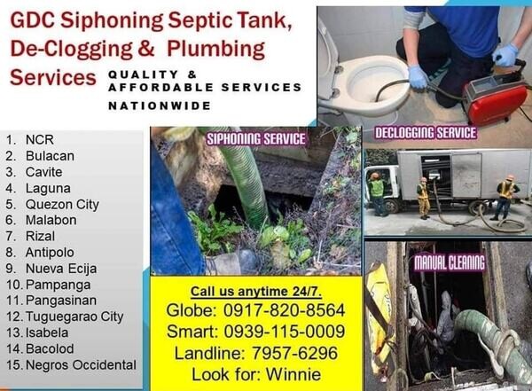 GDC MALABANAN MARIKINA SUYOP POZO NEGRO SERVICES 0917820 8564 