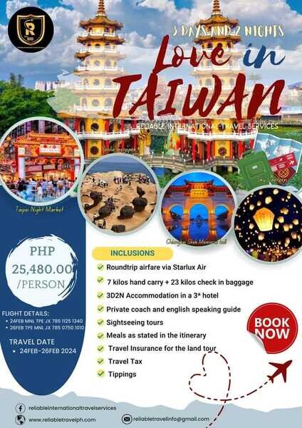 TAIWAN TOUR PACKAGE FULL PACKAGE