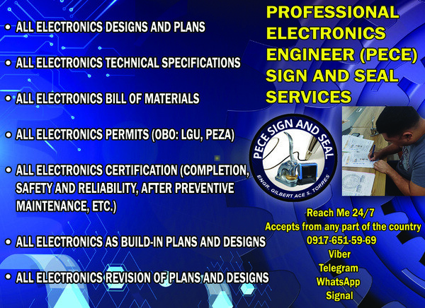 PROFESSIONAL ELECTRONICS ENGINEER (PECE) SIGN AND SEAL SERVICES