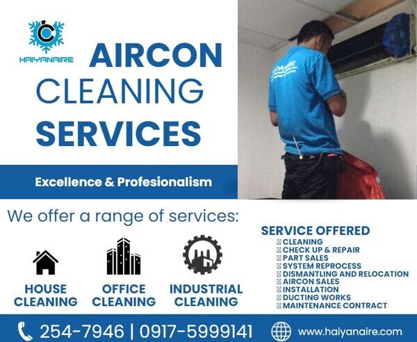 HAIYANAIRE Aircon Cleaning and Repair Services in Kamagayan Cebu City 