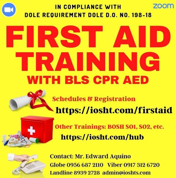 Online First Aid Training in compliance with Dole Requirement Bls Cpr