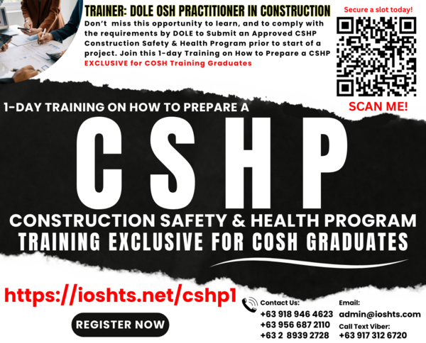 DOLE CSHP Preparation Training Construction Safety Health Program