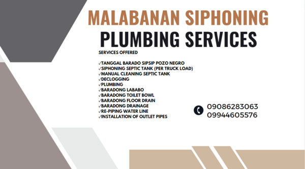 Malabanan Siphoning Plumbing Services Bataan 09086283063