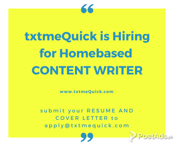 Home-based Content Writer!