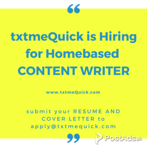 Home-based Content Writer! | PostAds PH