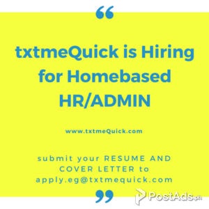 Home-based HR Personnel | PostAds PH