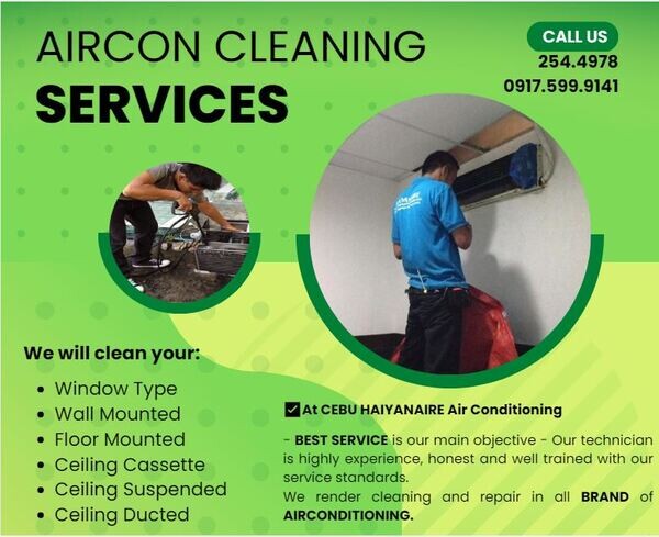 HAIYANAIRE Aircon Cleaning and Repair Services in Lorega Cebu City 