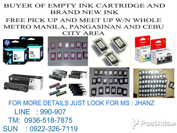 BUYER OF EMPTY INK CARTRIDGE AND BRAND NEW INK