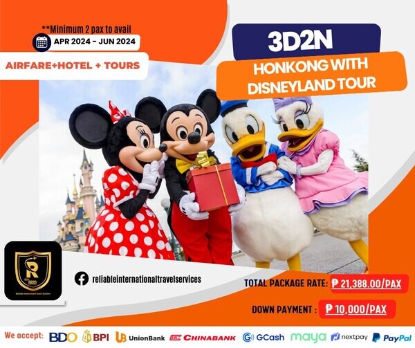  3D2N HONGKONG WITH DISNEYLAND TOUR + AIRFARE
