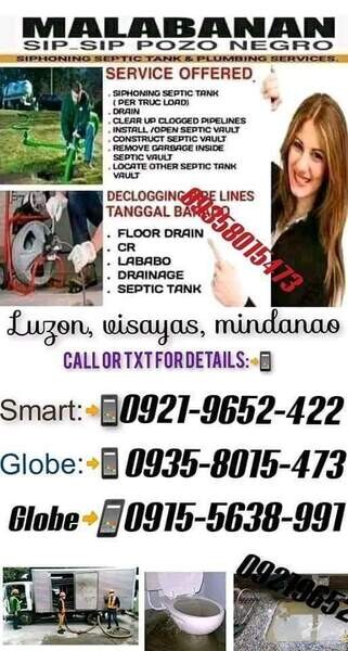 Malabanan sip sip pozo negro and Decloggeng Services- 09219652422
