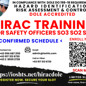 HIRAC Training Safety Officer Training SO1 SO2 SO3 Training DOLE Accredited | PostAds PH