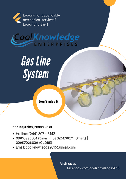  AVAILABLE GAS LINE SYSTEM AT COOL KNOWLEDGE ENTERPRISES