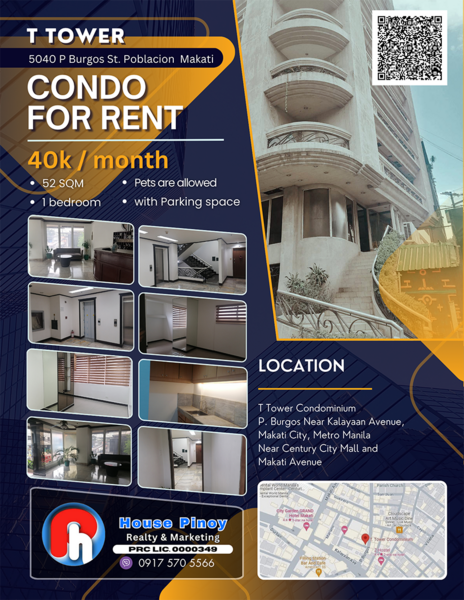 CONDO FOR RENT P. Burgos Makati City WITH PARKING