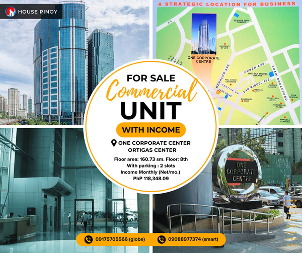 Commercial unit with income FOR SALE One Corporate Center, Ortigas