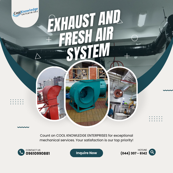  Brand New Supplies And Installation Of Fresh Air And Exhaust Blowers