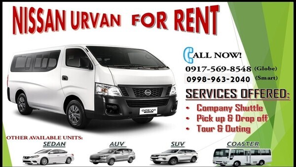 VAN FOR RENT! GET 5% OFF FOR ADVANCE BOOKINGS! 