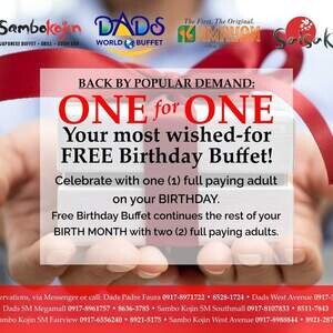 Free Buffet for the Birthday Celebrant at Dads World Buffet 2024 | PostAds PH