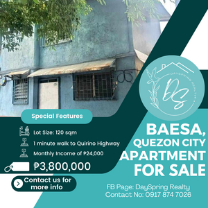Apartment for Sale in Baesa, Quezon City 3.8M | PostAds PH