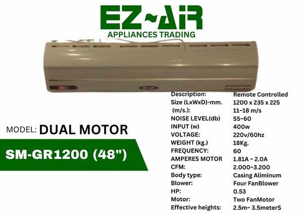 EZ- AIR CURTAIN DUAL TYPE LESS NOISY EFFECTIVE HEIGHTS 3.5meters