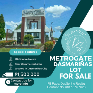 Lot for Sale in Metrogate, Dasmariñas City 1.5M | PostAds PH