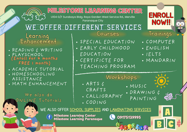PLAYSCHOOL PROMO ENROLL 4 MONTHS GET 1 FREE MONTH