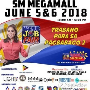 Magnus Job Fair: June 5 & 6 SM Megamall Trabaho Para sa Pagbabago II | PostAds PH