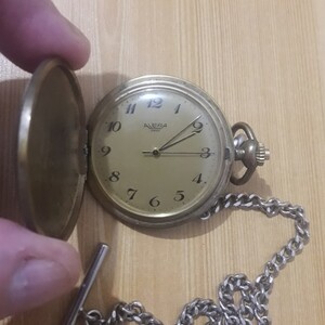 Gold Antique RARE !!! ALERA SWISS pocket Watch With Silver Watch Chain. | PostAds PH