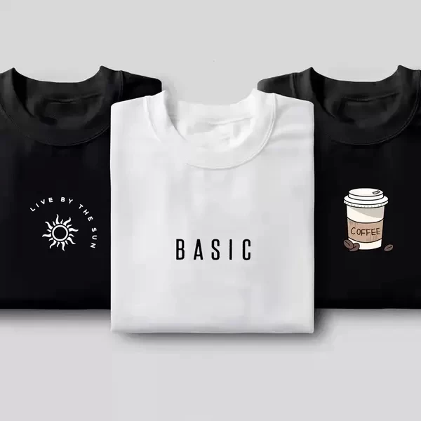 Tshirt Minimalist Design for Men Women Round Neck Shirt Black Tshirt Wh