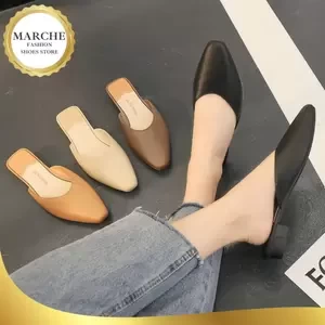 Marche Korean Fashionable Design Loafer Shoes Flat Sandals For Ladies(a | PostAds PH