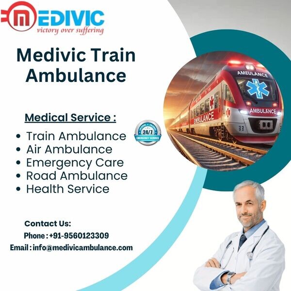 Choose Medivic Train Ambulance Services in Patna for round-the-clock me