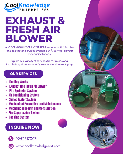 Supply & Installation -- Exhaust & Fresh Air Blower