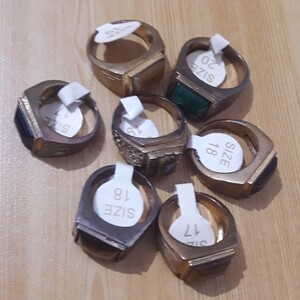 7 GOLD PLATED MENS RINGS WITH STONES SIZES 17 to 20 BRAND NEW !!! | PostAds PH