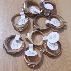 9 GOLD RINGS WITH CZ DIAMONDS UNISEX SIZES 18 to 20 BRAND NEW !!! | PostAds PH