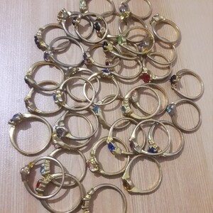 37 GOLD RINGS WITH CZ COLORED STONES SIZES 16 to 20 BRAND NEW !!! | PostAds PH