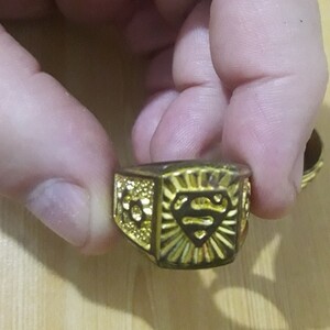 3 GOLD SUPERMAN RINGS SIZES 18 to 19 BRAND NEW !!! | PostAds PH