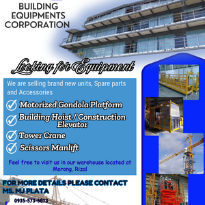 GONDOLA, CONSTRUCTION ELEVATOR, TOWER CRANE, SCISSOR MANLIFT | PostAds PH